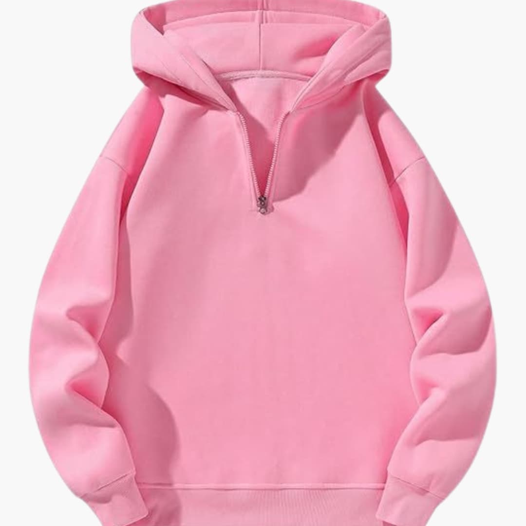 Sweat à capuche homme à demi-zip
