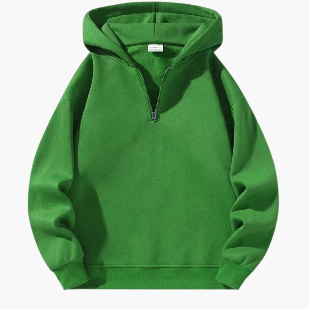 Sweat à capuche homme à demi-zip