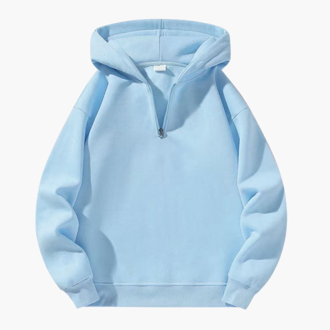 Sweat à capuche homme à demi-zip
