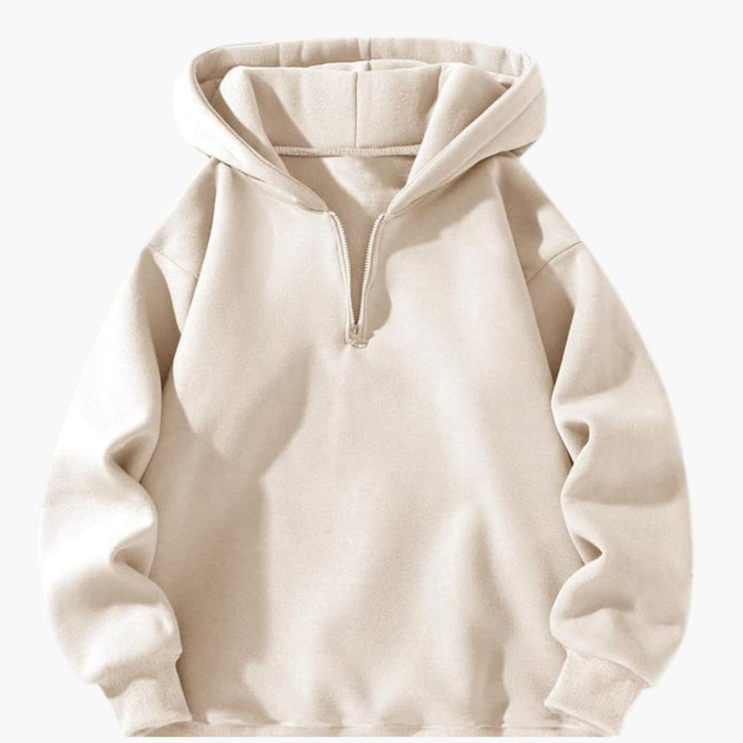 Sweat à capuche homme à demi-zip