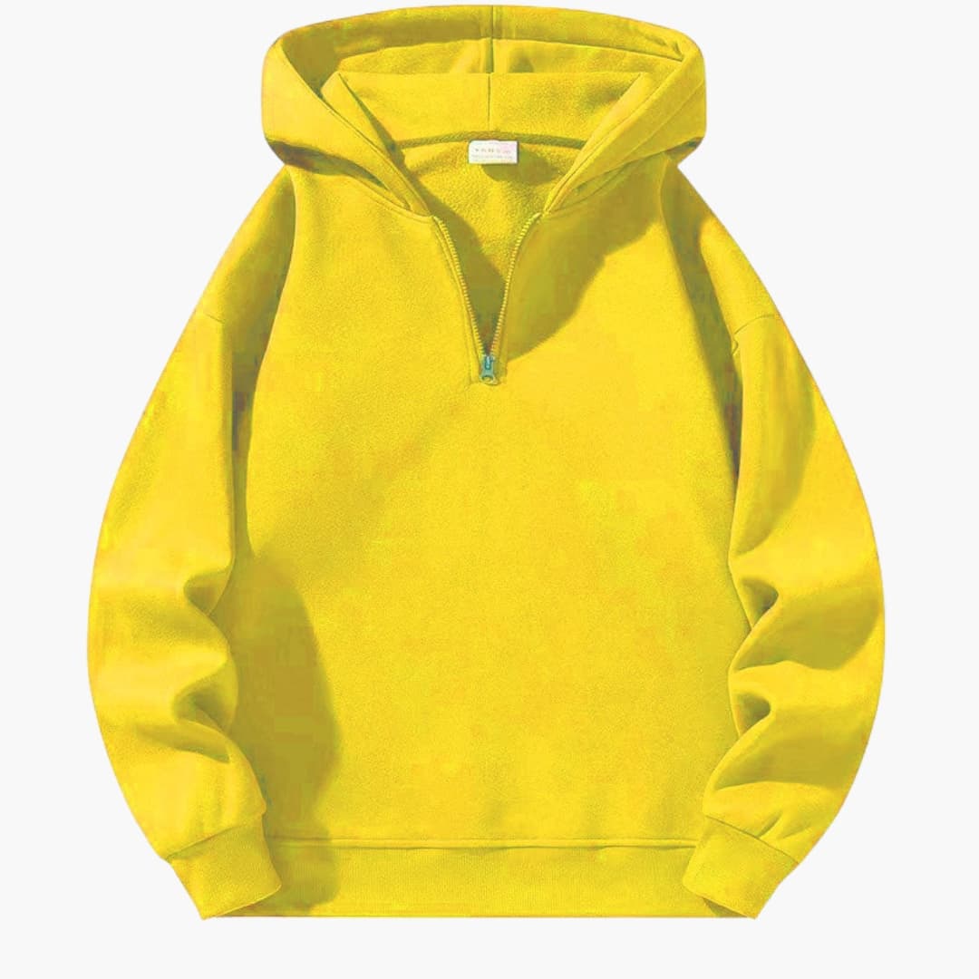 Sweat à capuche homme à demi-zip