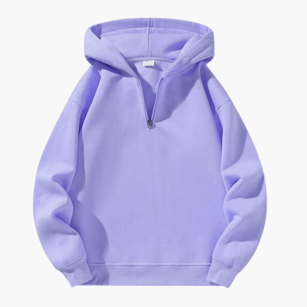 Sweat à capuche homme à demi-zip