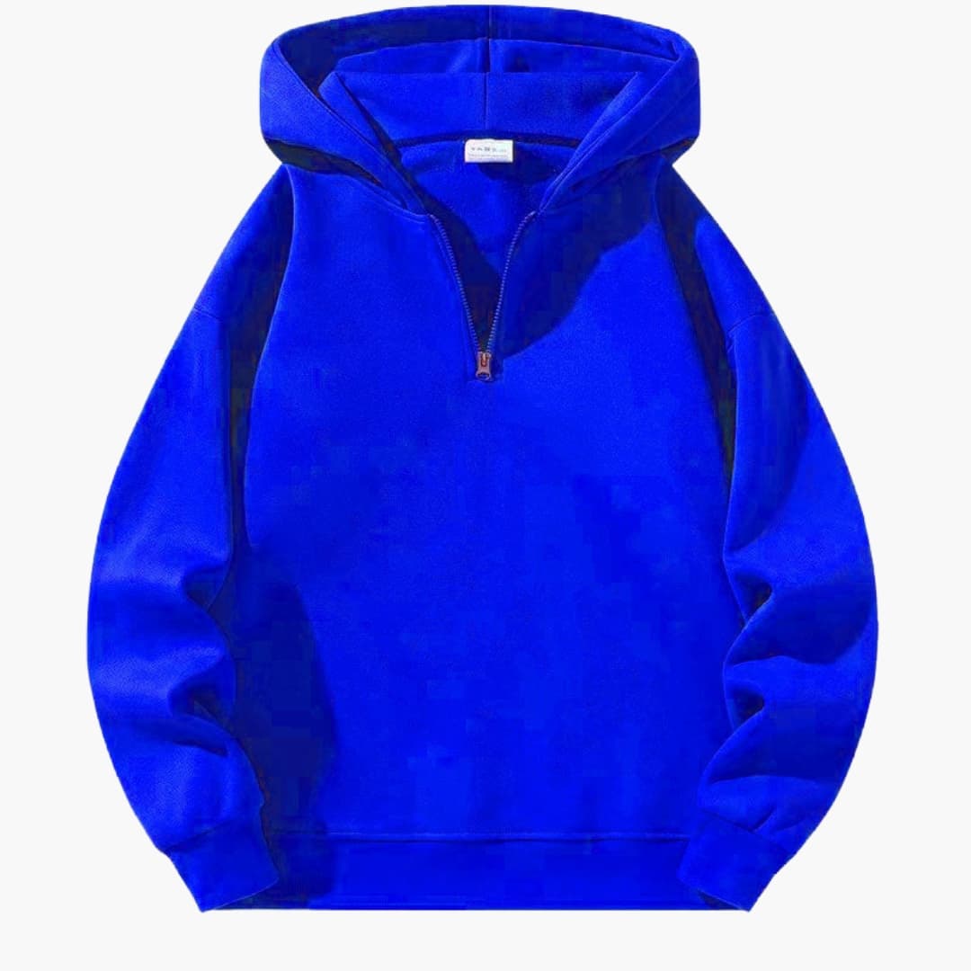 Sweat à capuche homme à demi-zip