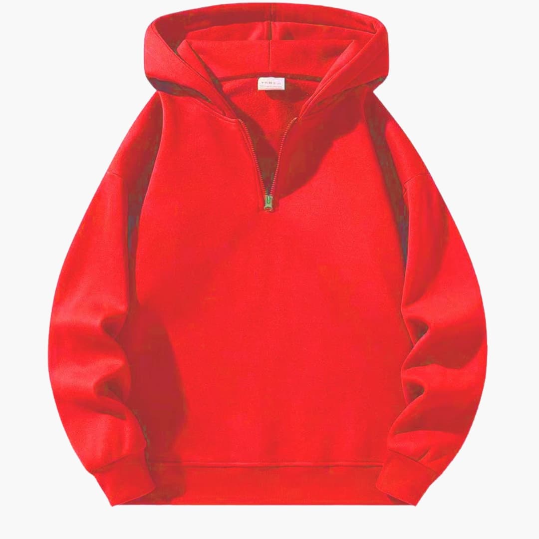 Sweat à capuche homme à demi-zip