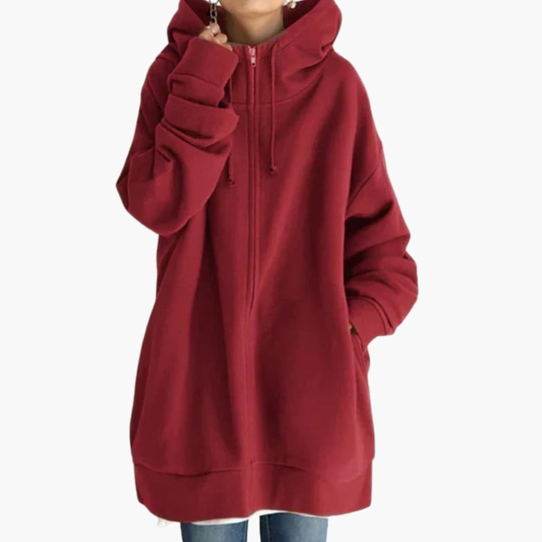 Oversized women's hoodie with fluid cut and modern design