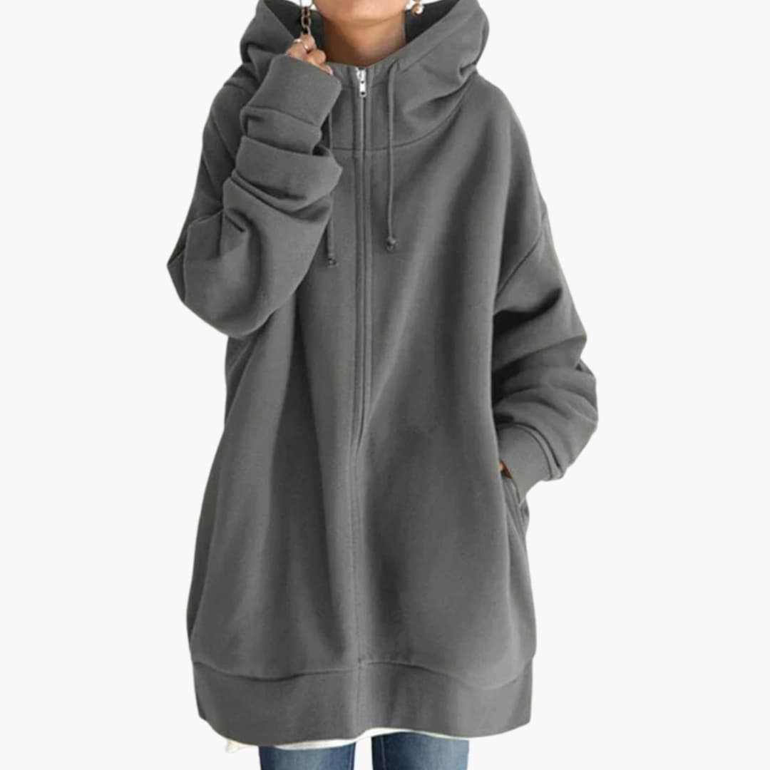 Oversized women's hoodie with fluid cut and modern design