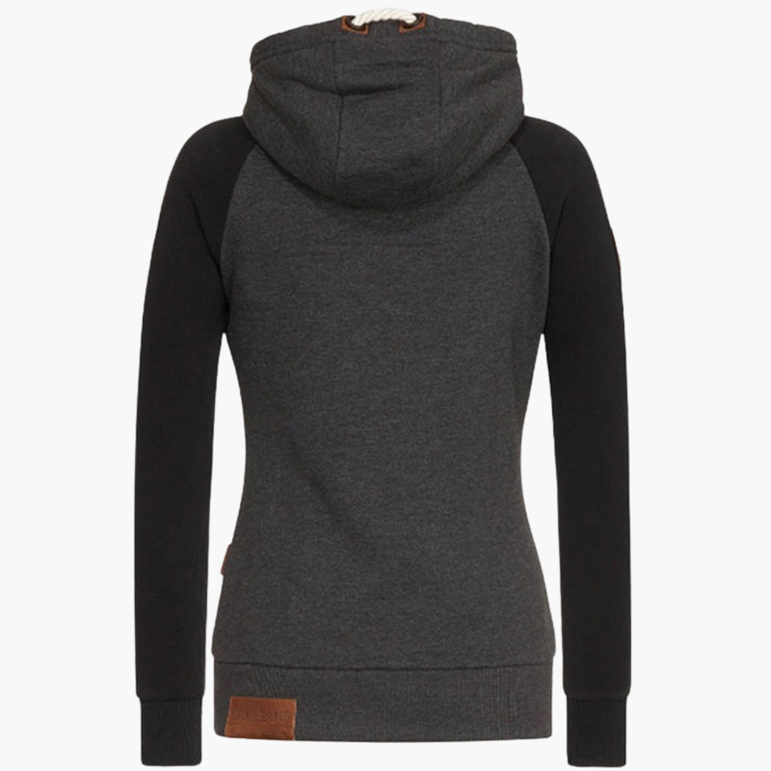Sweat à capuche zippé pour femme avec cordon de serrage