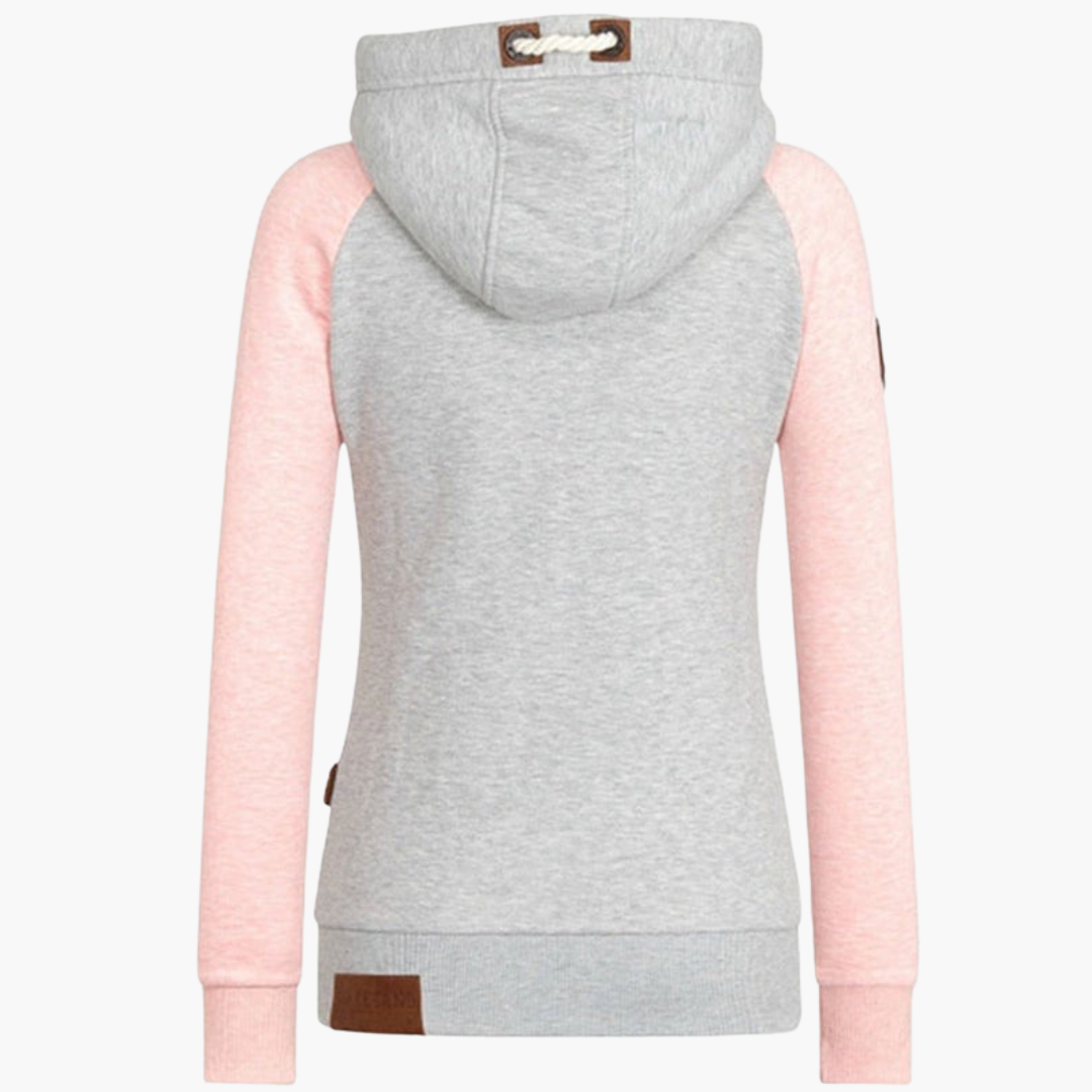 Sweat à capuche zippé pour femme avec cordon de serrage