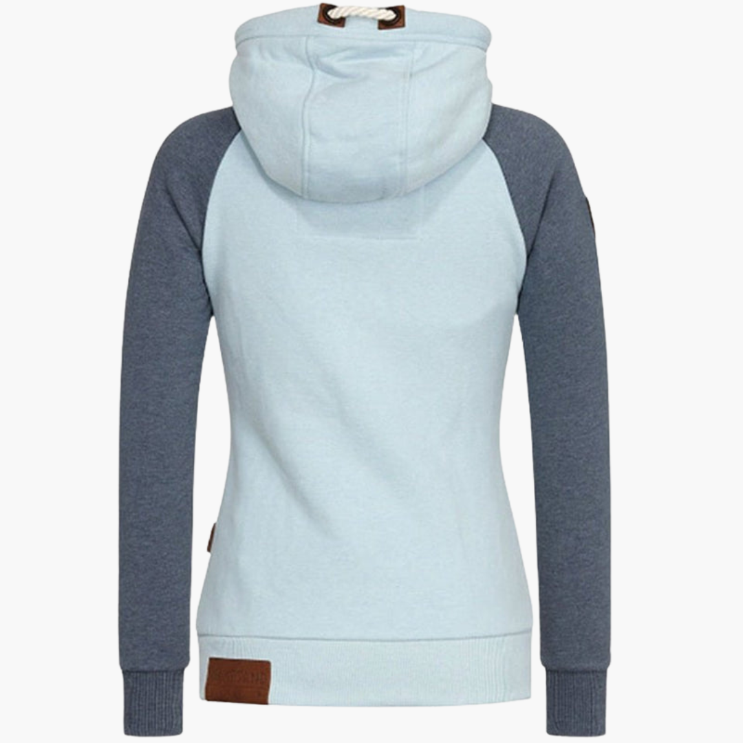 Sweat à capuche zippé pour femme avec cordon de serrage