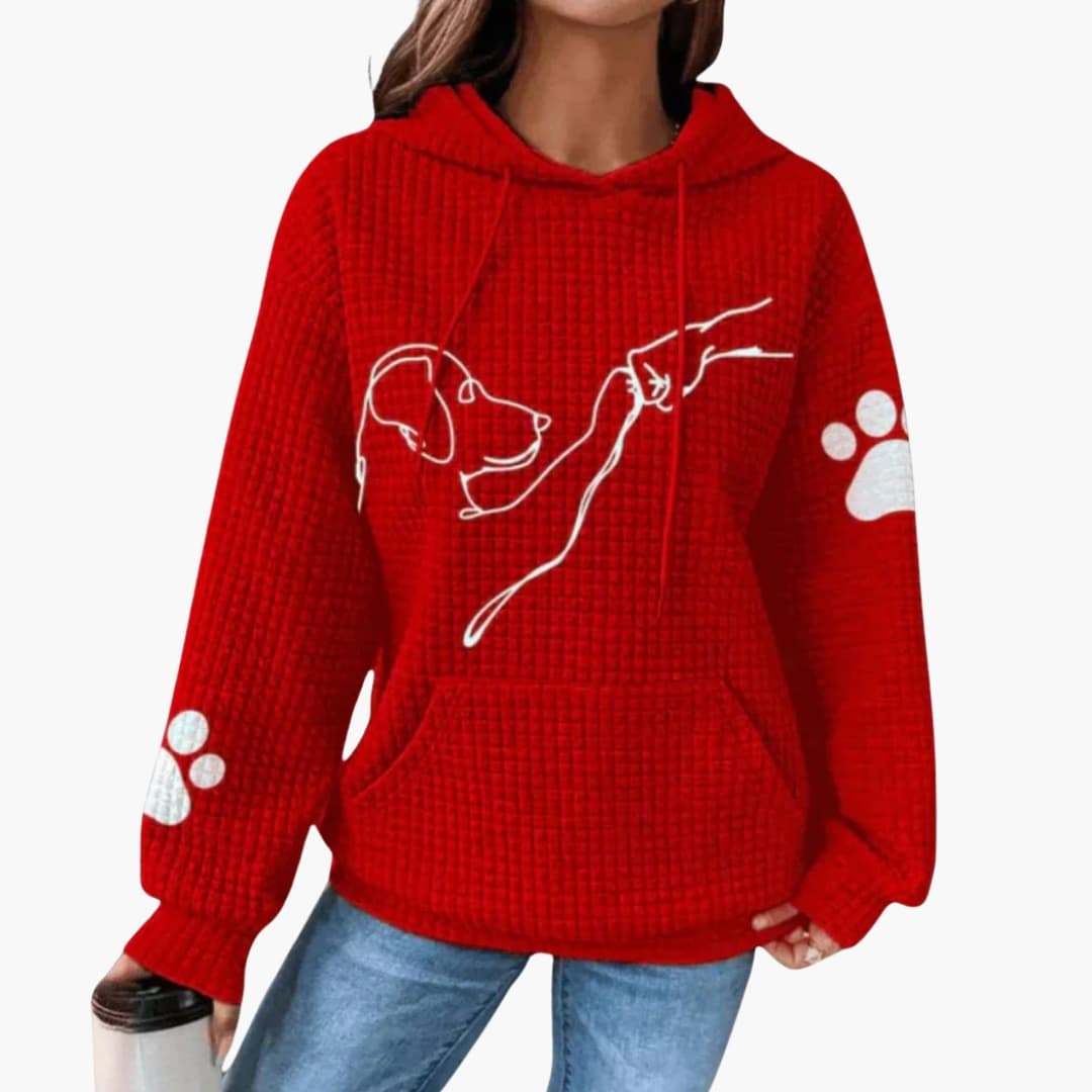 Felpa donna con cappuccio e superficie liscia