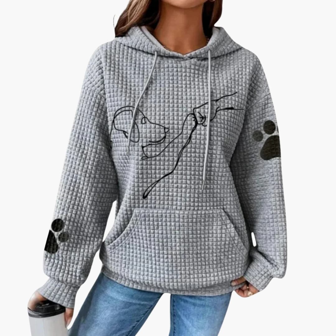 Felpa donna con cappuccio e superficie liscia