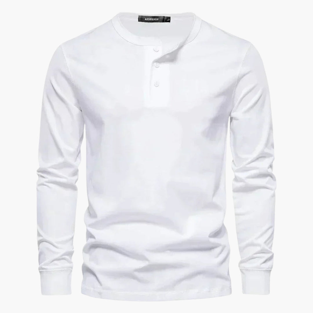 T-shirt Henley homme à manches longues