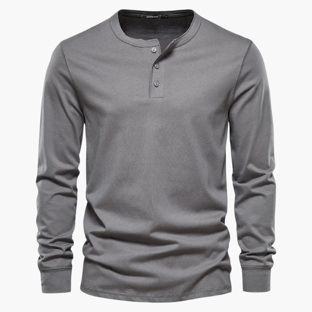 T-shirt Henley homme avec patte de boutonnage