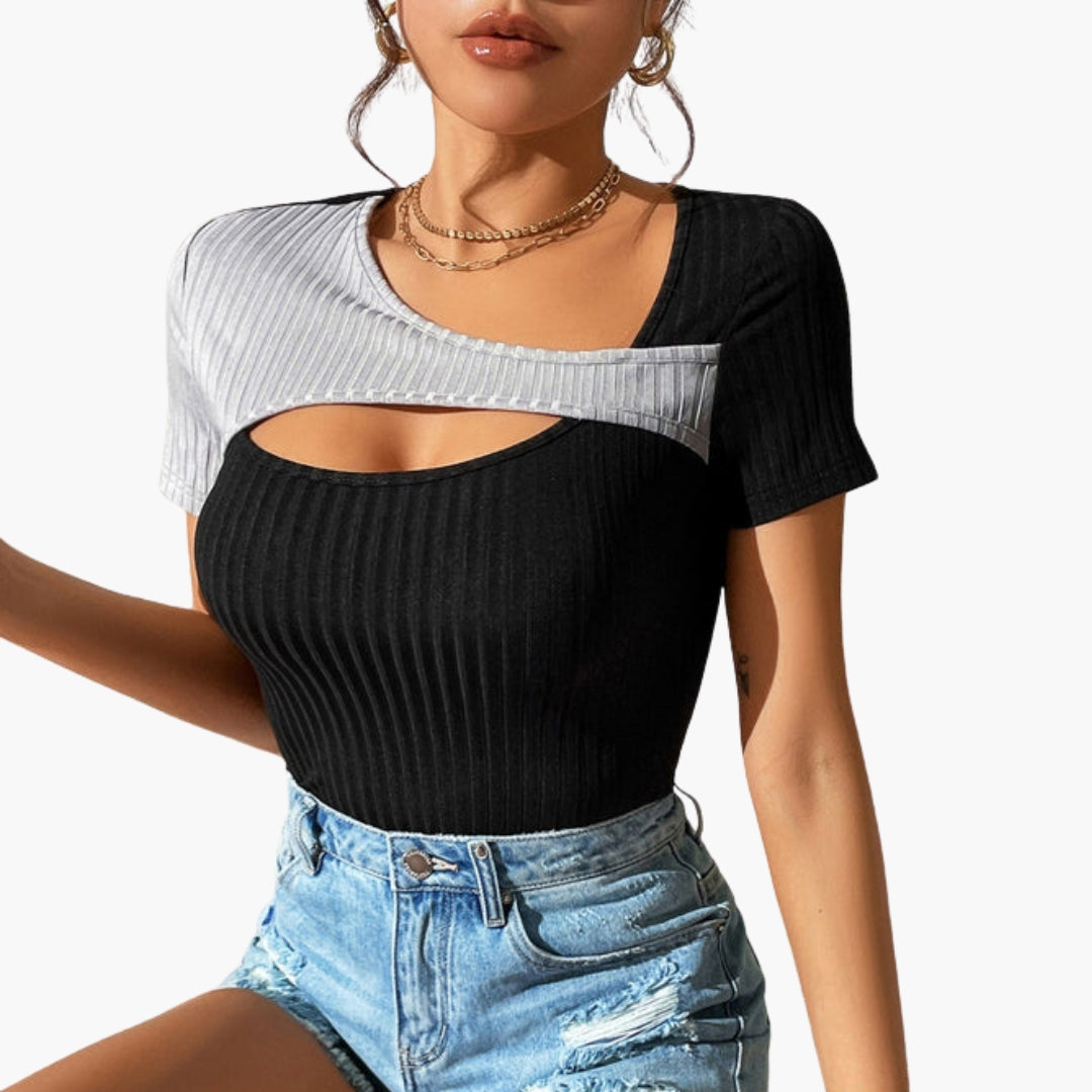 women's shirt with chest cutout
