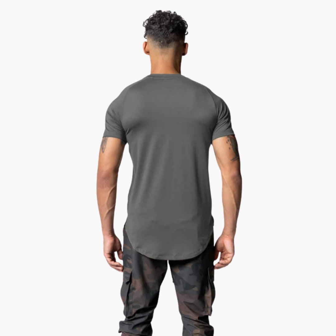 T-shirt homme avec col rond et manches raglan