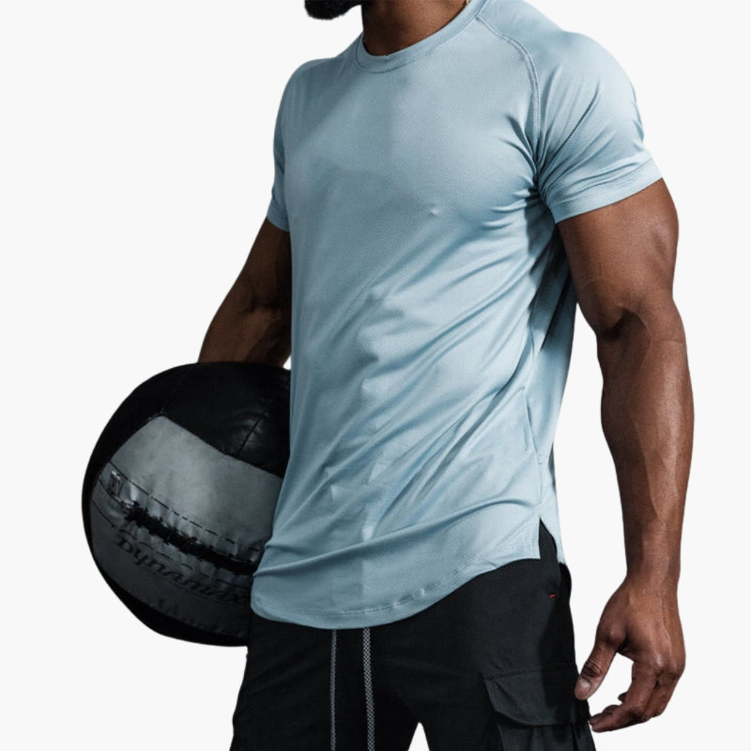 T-shirt homme avec col rond et manches raglan