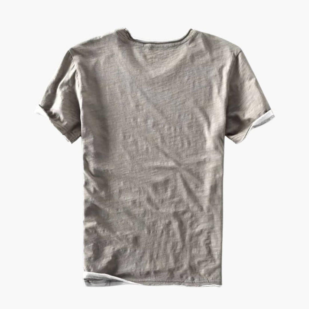 T shirt homme col rond à manches courtes et surface unie