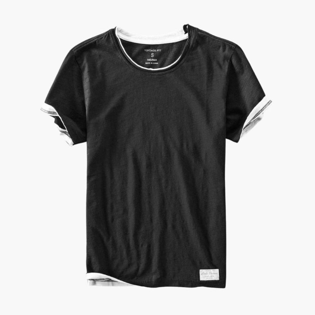T shirt homme col rond à manches courtes et surface unie