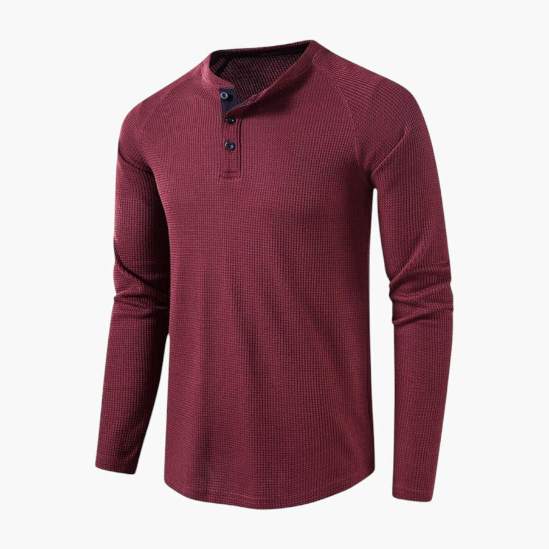 T shirt Henley Homme a Patte Boutonnée