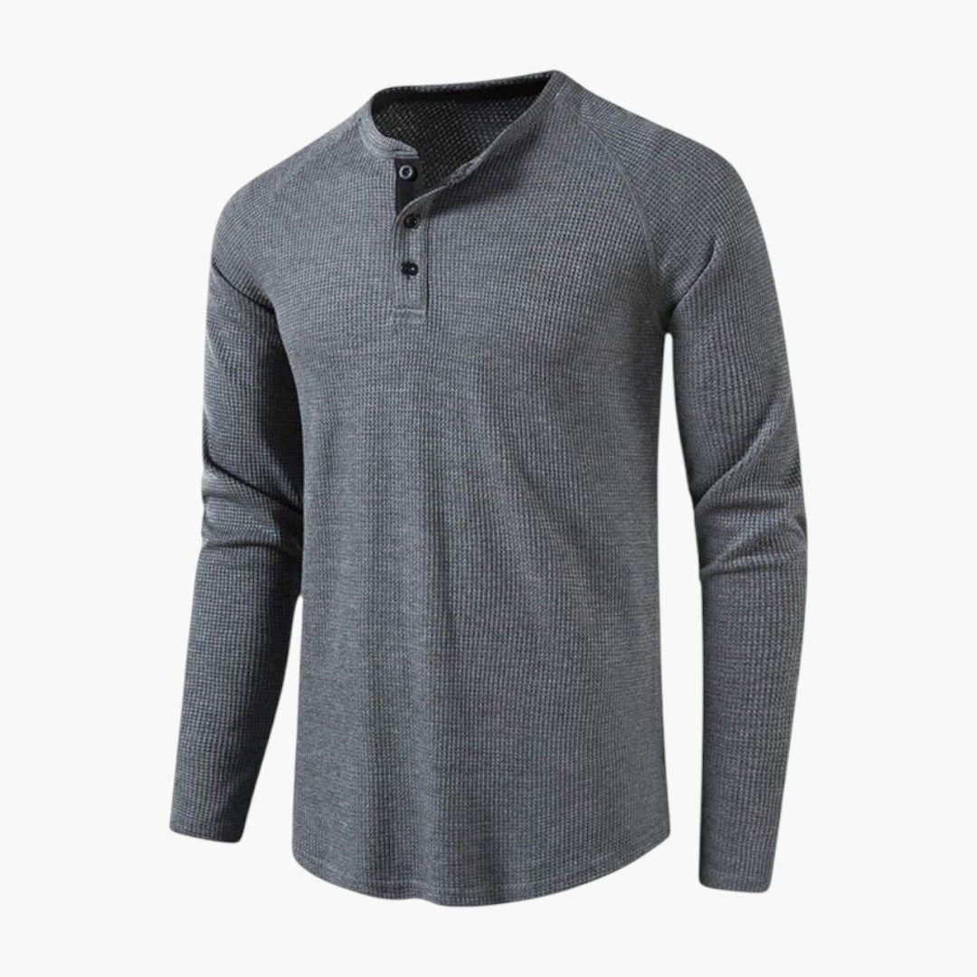 T shirt Henley Homme a Patte Boutonnée