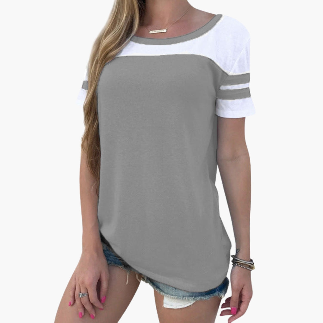 T-shirt sportiva donna con collo rotondo