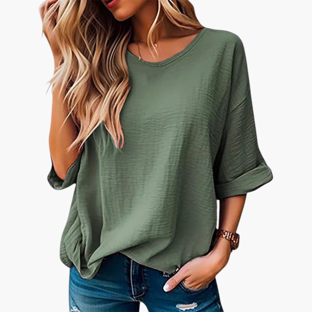 T shirt femme à surface texturée et manches larges
