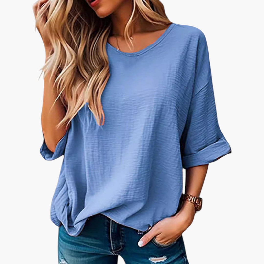 T shirt femme à surface texturée et manches larges