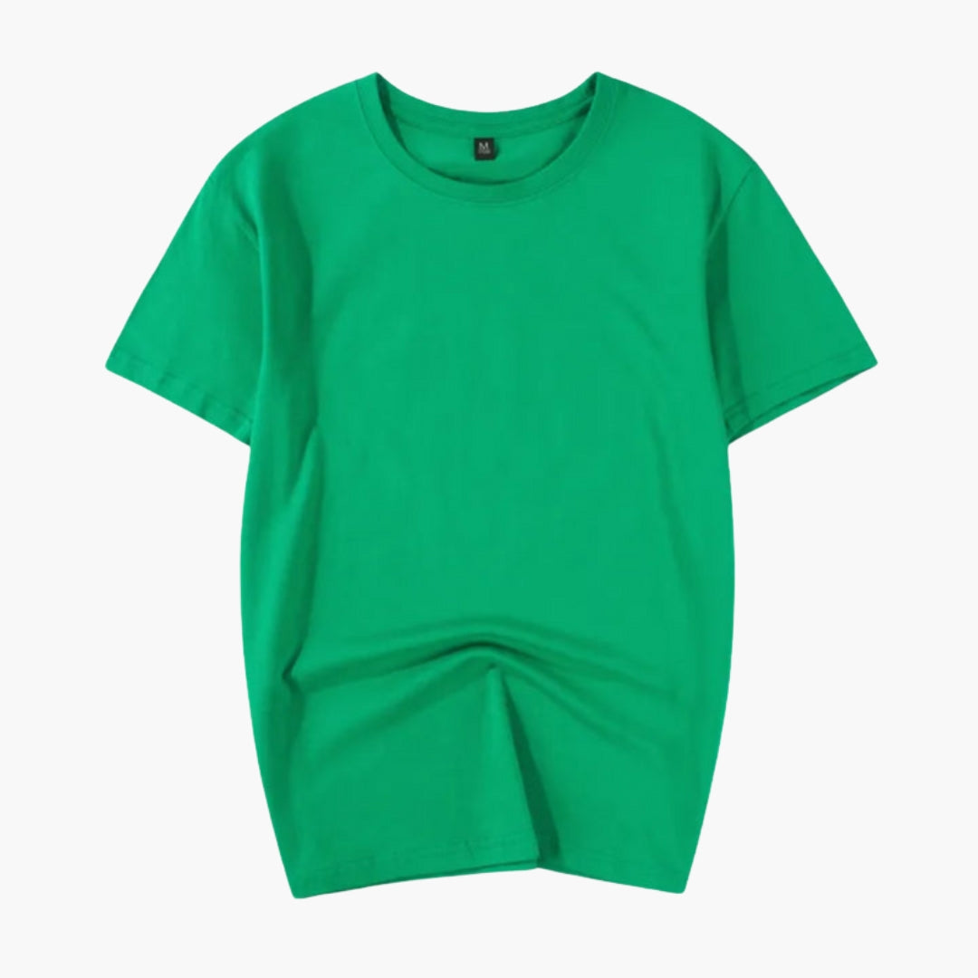 women's round-neck short-sleeve shirt with plain surface