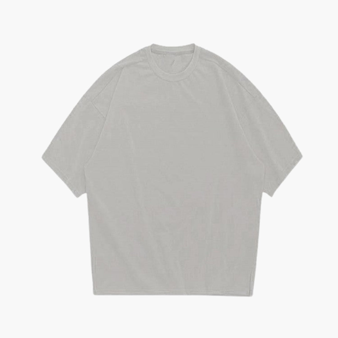 T-shirt mulher gola redonda com mangas curtas corte largo