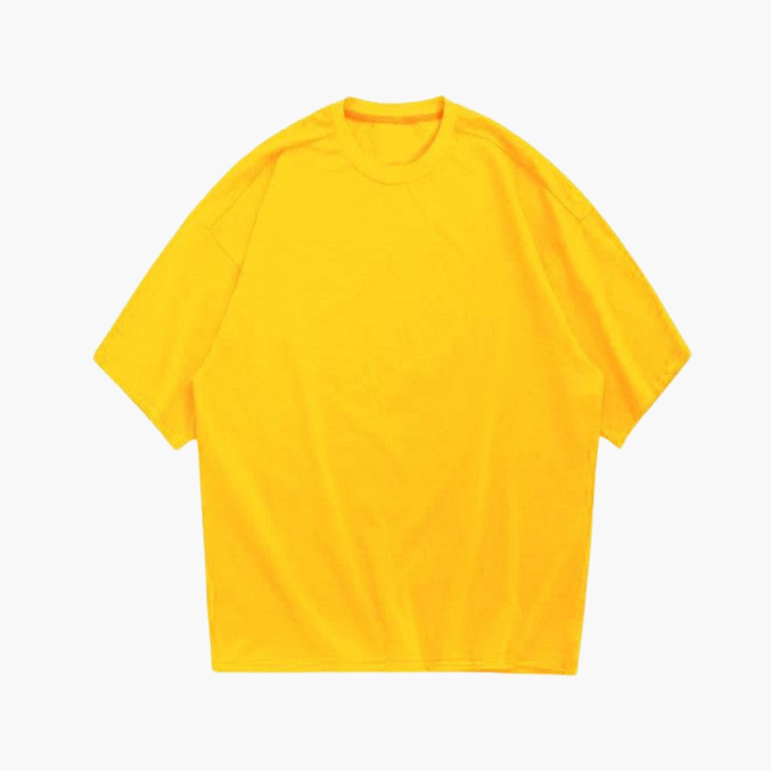 T-shirt mulher gola redonda com mangas curtas corte largo