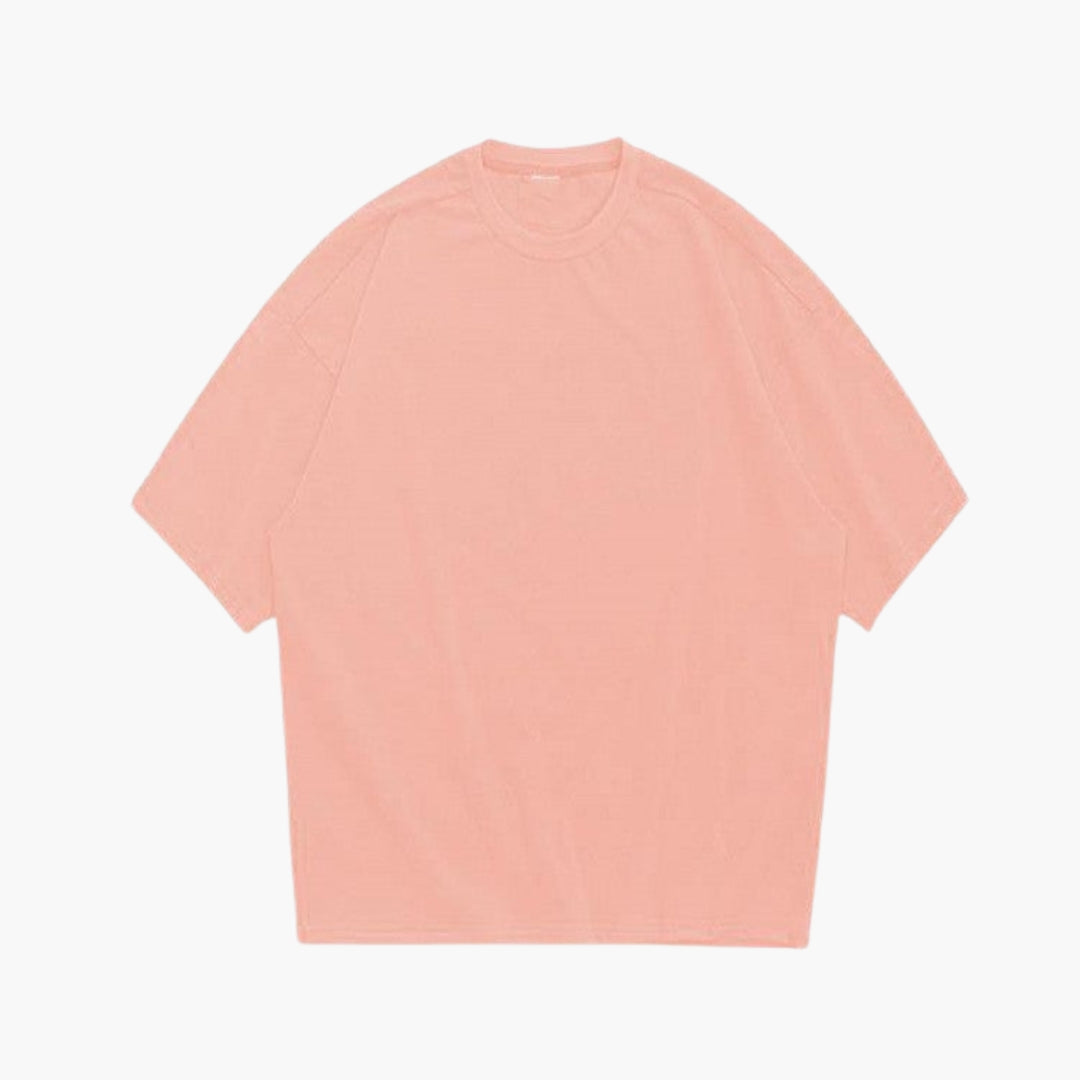 T-shirt mulher gola redonda com mangas curtas corte largo