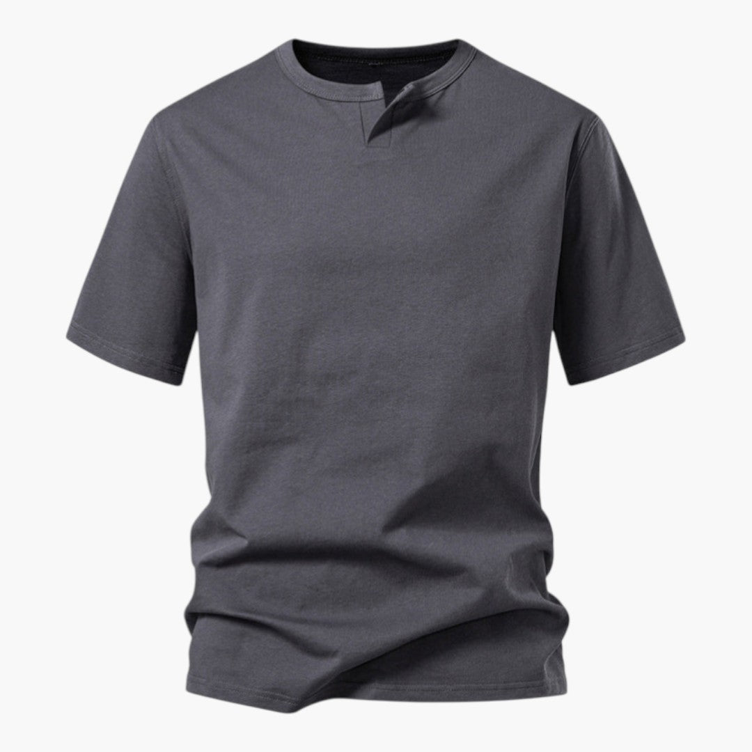T shirt homme à encolure fendue et manches courtes