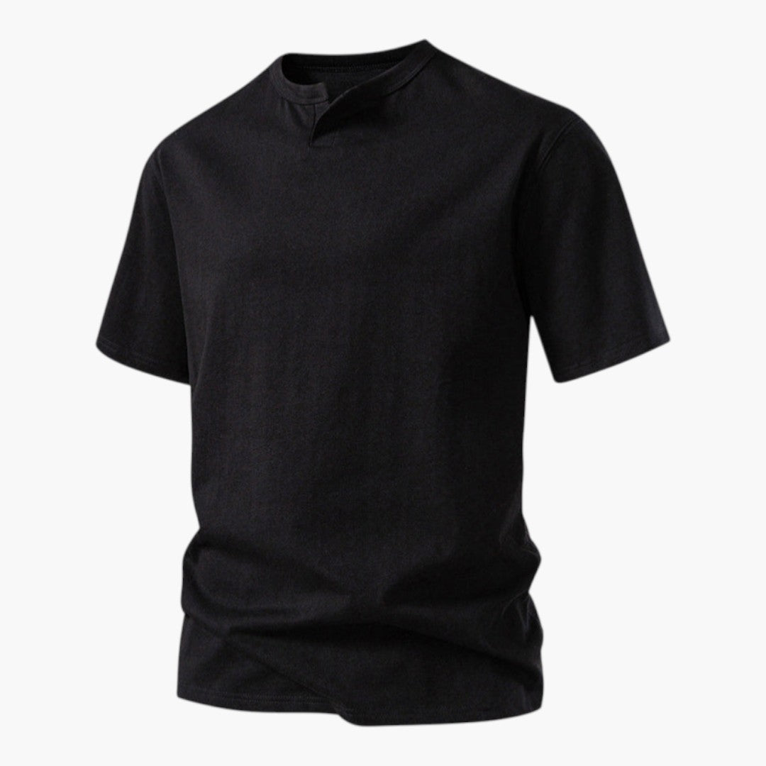 T shirt homme à encolure fendue et manches courtes
