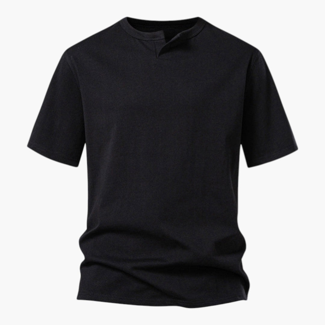 T shirt homme à encolure fendue et manches courtes