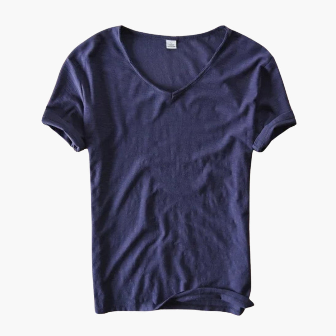 T shirt homme col en V manches courtes