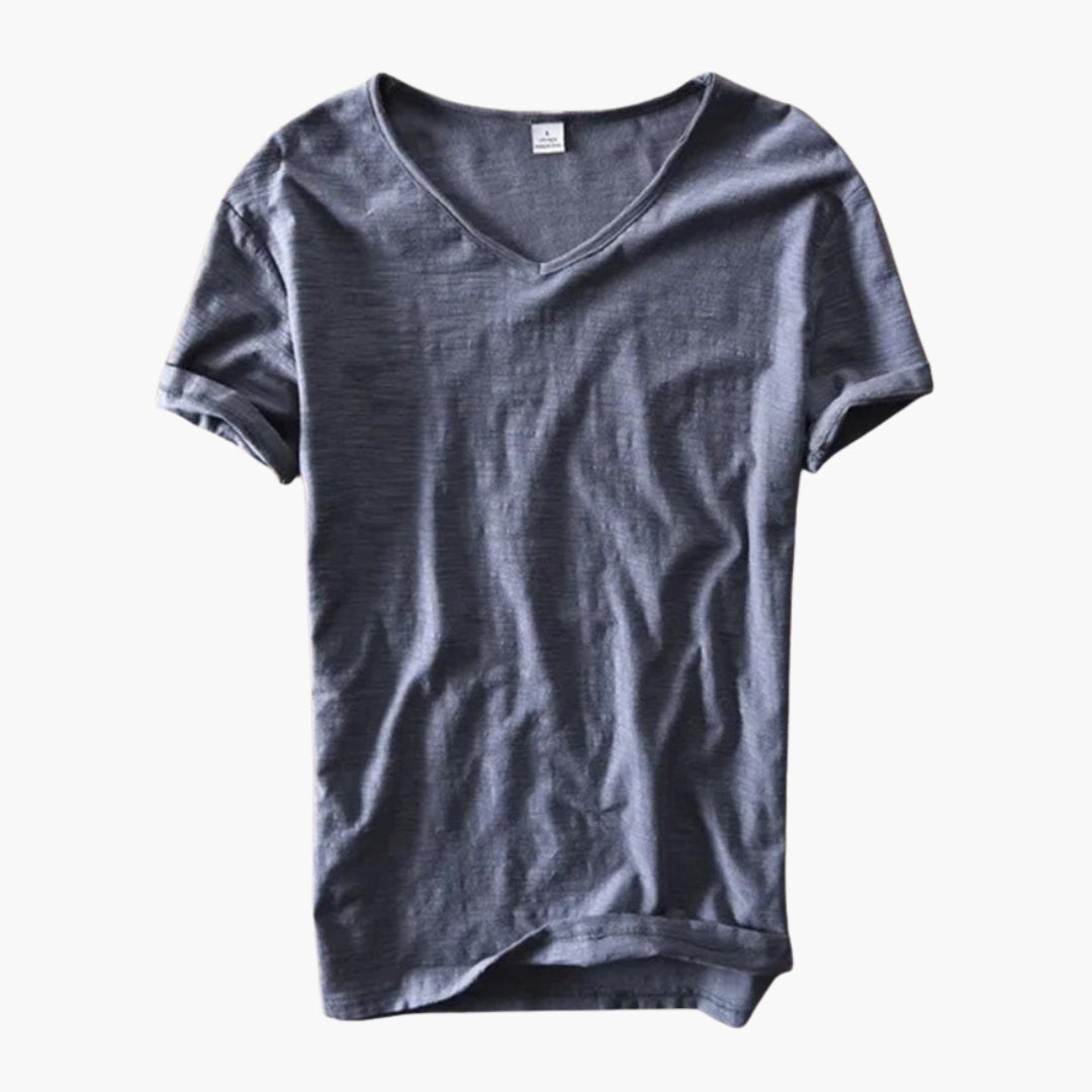 T shirt homme col en V manches courtes