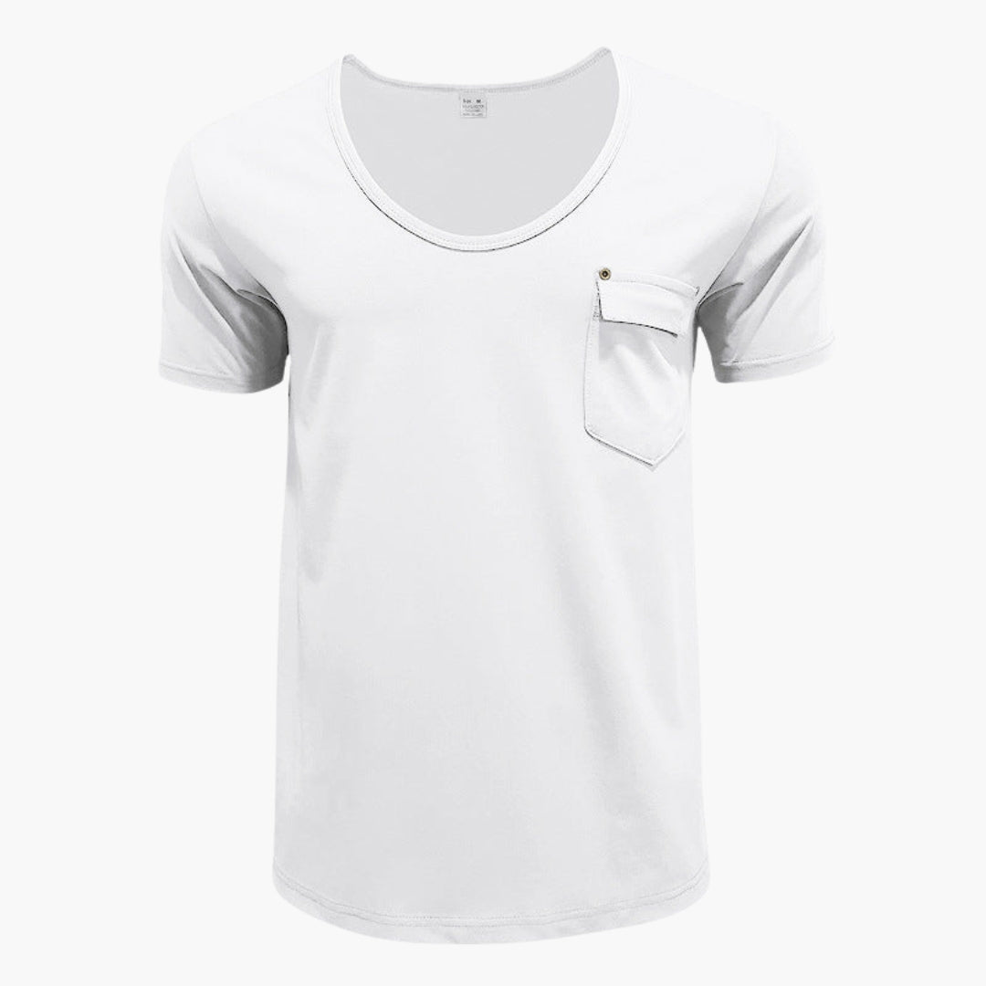 T shirt homme col rond avec poche poitrine