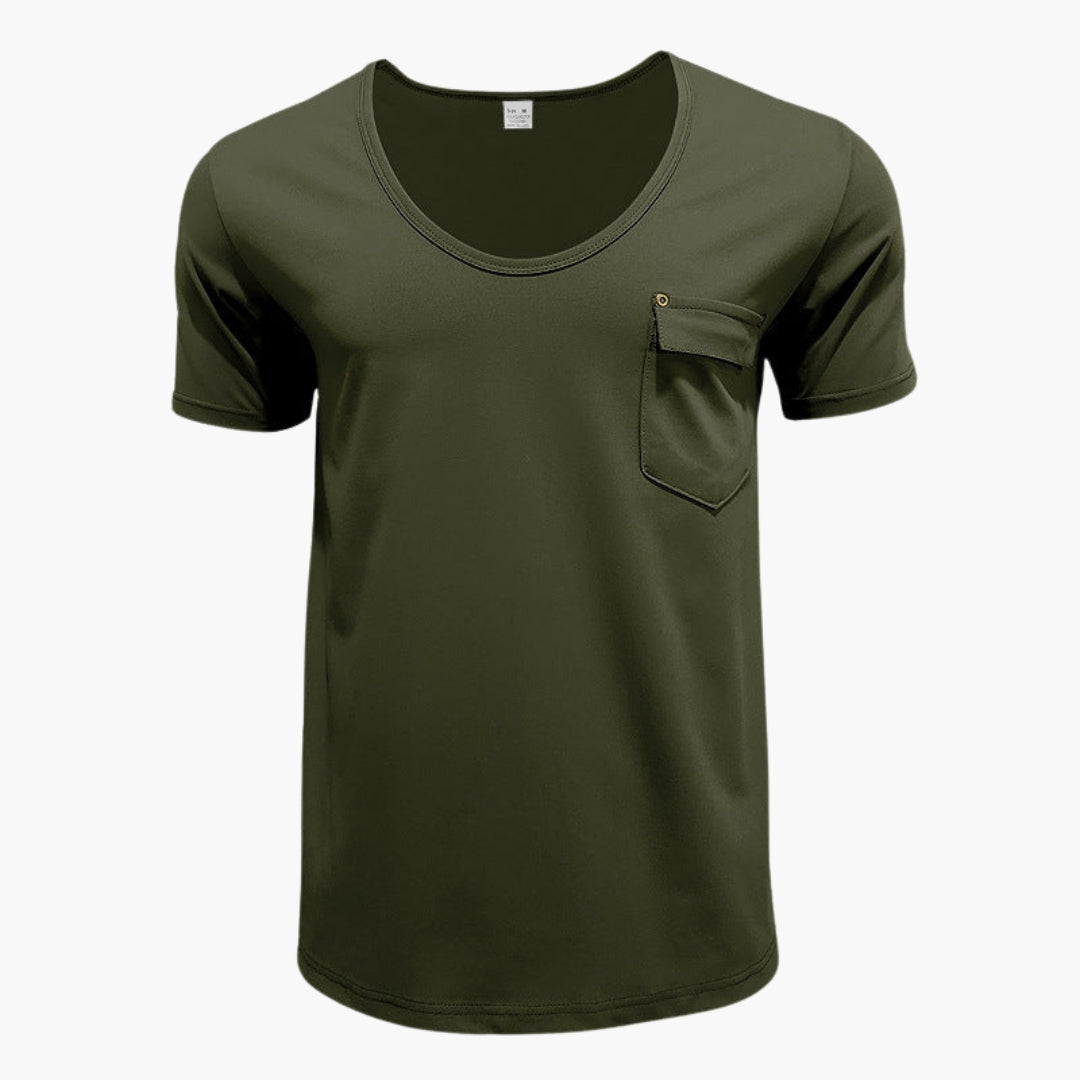 T shirt homme col rond avec poche poitrine