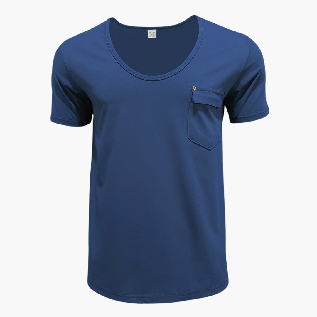 T shirt homme col rond avec poche poitrine