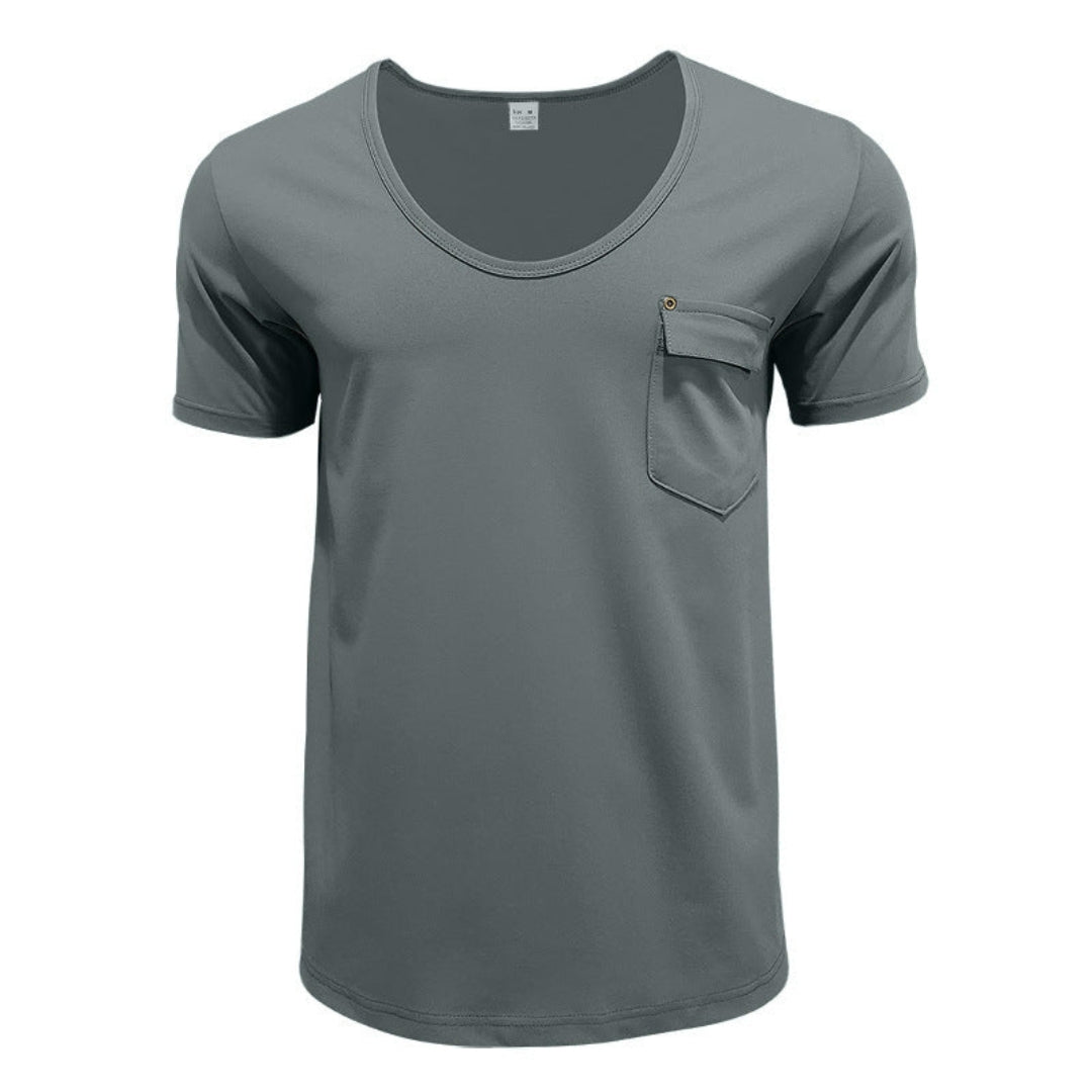 T shirt homme col rond avec poche poitrine