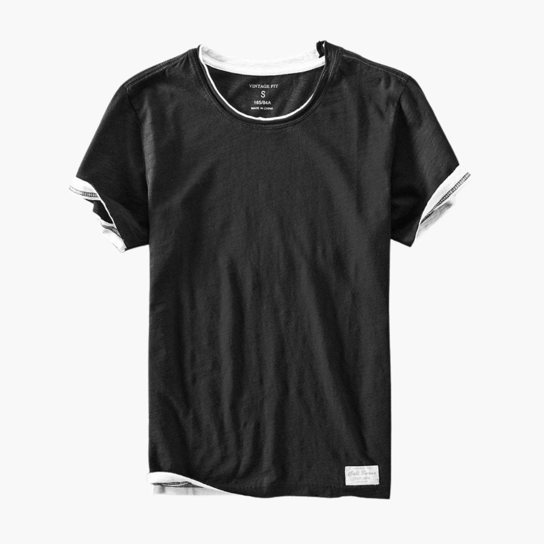T shirt homme col rond manches courtes a ourlet droit