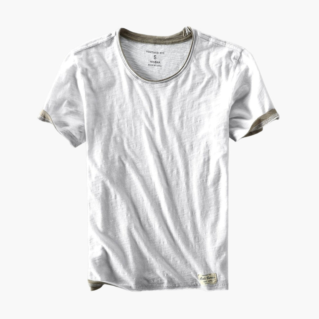 T shirt homme col rond manches courtes a ourlet droit