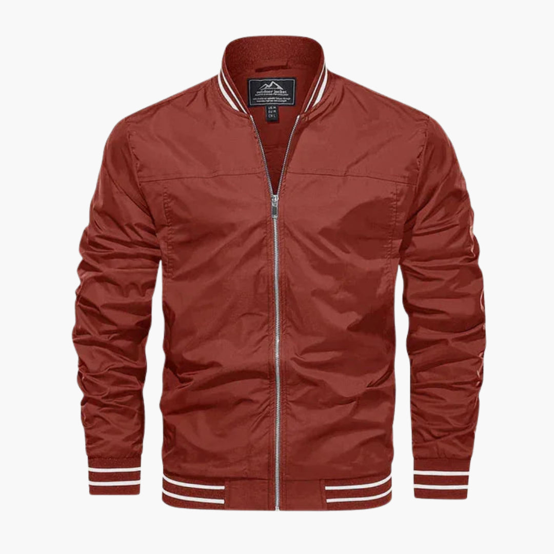 Veste Bombers pour Homme avec Poignets Côtelés et Fermeture Éclair