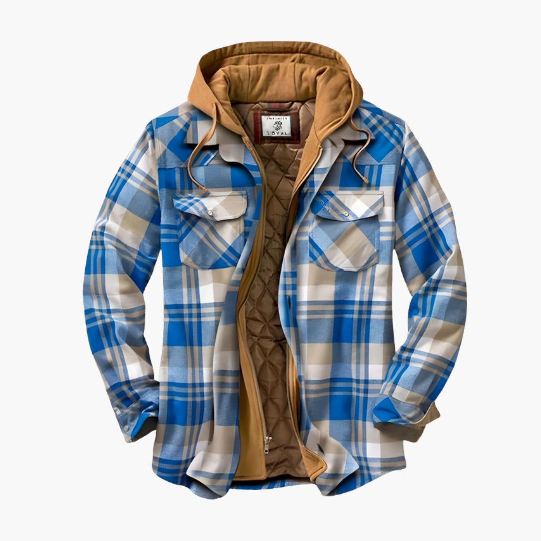Men's Lumberjack Jacket Lined with Checkered Pattern