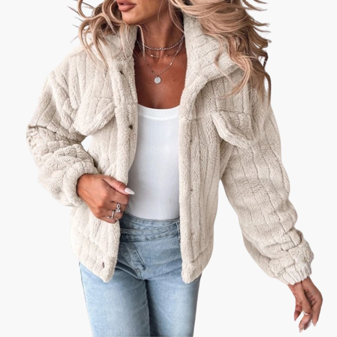 Short Plush Jacket For Women