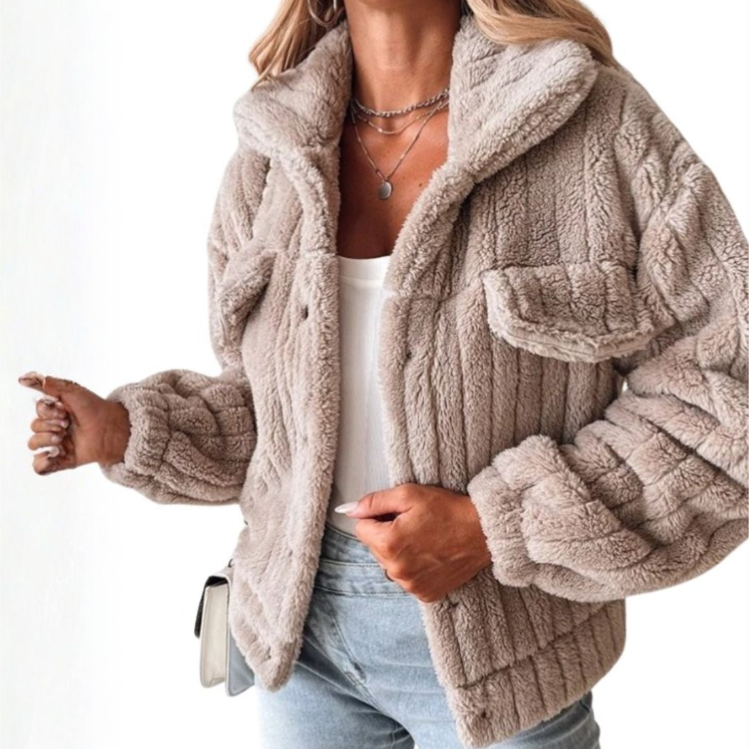 Short Plush Jacket For Women