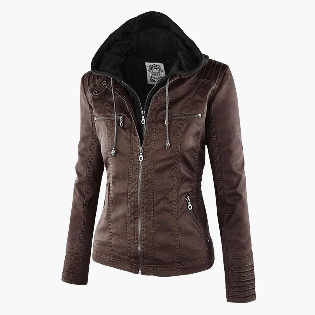 Giacca Donna con Cappuccio Rimovibile e Chiusura Lampo
