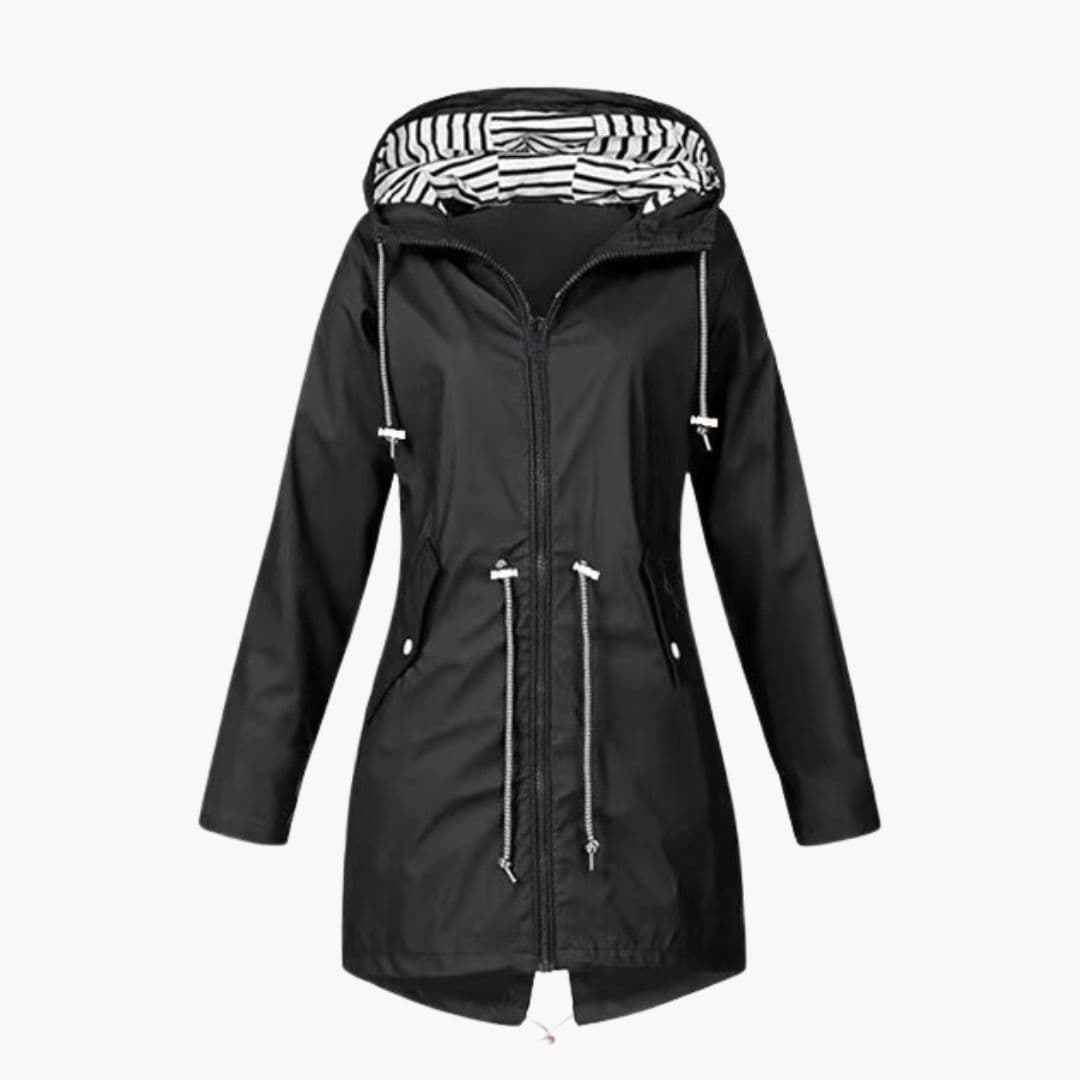 Women's Jacket with Hood and Adjustable Waist
