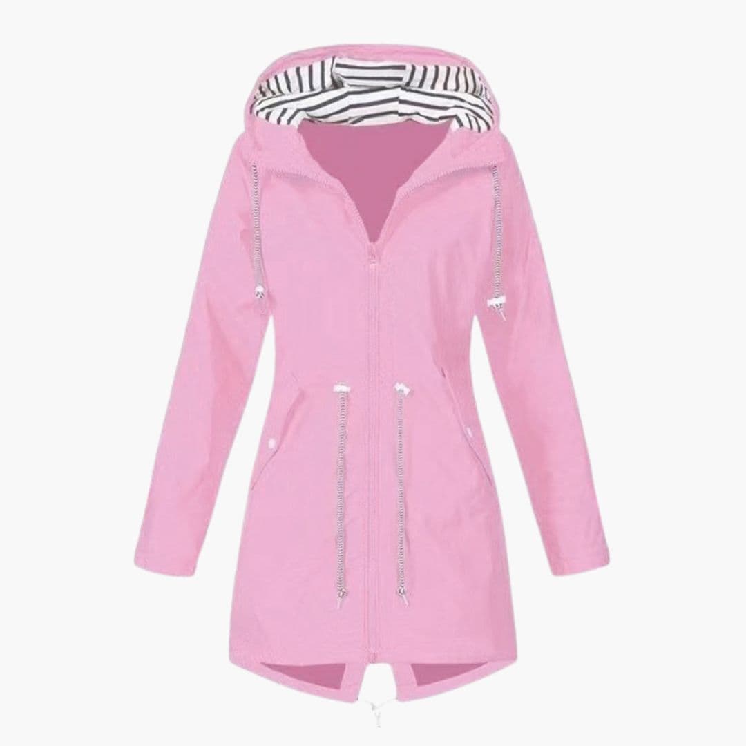 Women's Jacket with Hood and Adjustable Waist