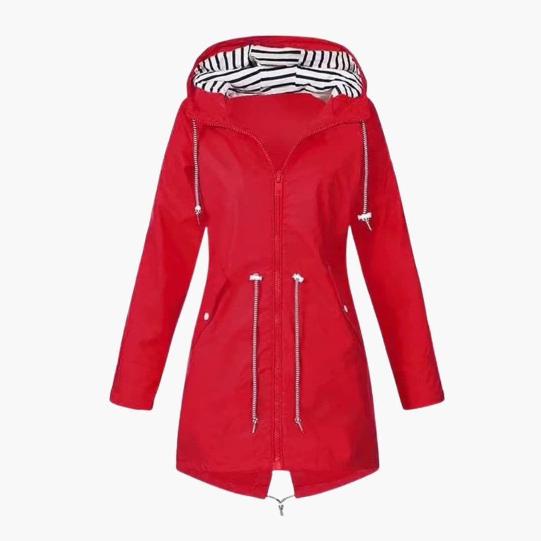 Women's Jacket with Hood and Adjustable Waist